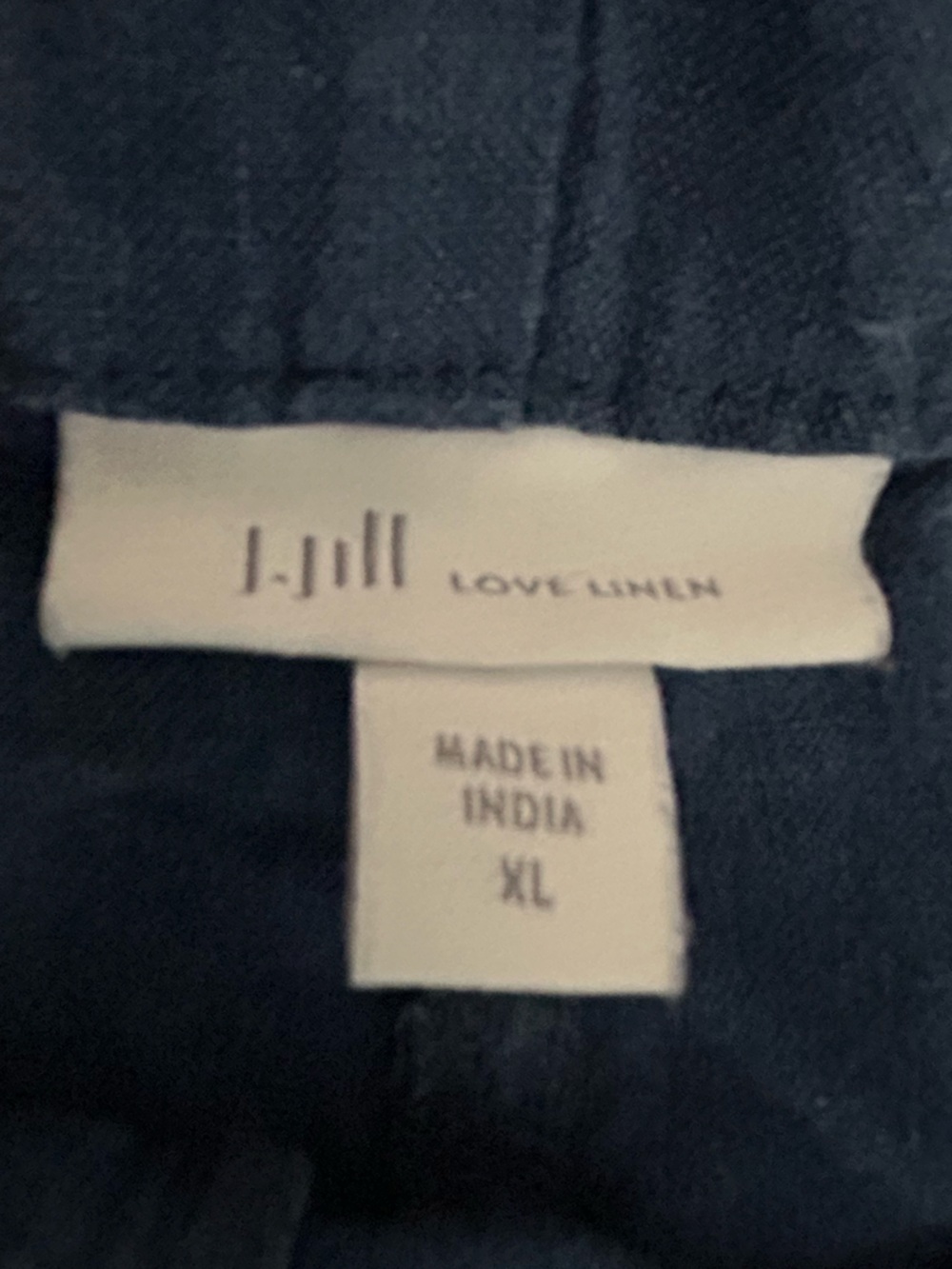Womens J.Jill Marine Blue Linen Size XL Gently Worn Wide-Leg Cropped Pants CUTE! - Picture 3 of 4